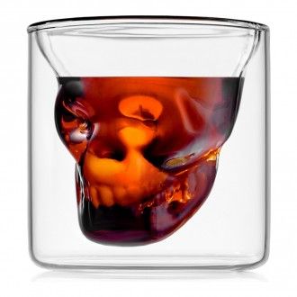 Рюмка для водки стеклянная «Череп» Walmer Skull с двойными стенками, 0.08 л, цвет прозрачный