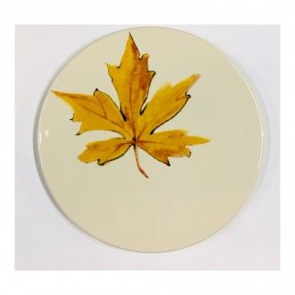 Блюдо сервировочное плоское Ceramiche Noi Leaves, 24 см, цвет белый