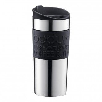 Термокружка дорожная Bodum Travel Clip со стальным корпусом, 0.35 л, цвет черный