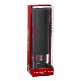 Мельница для соли и перца электрическая Cole & Mason Victoria Soft-touch 210мм, цвет черный