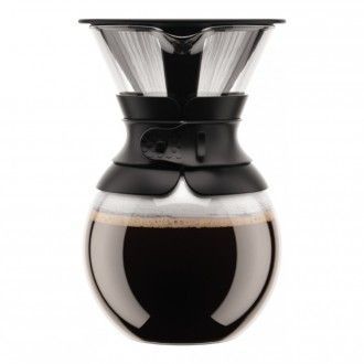 Кофейник кемекс Bodum Pour Over с многоразовым сито-фильтром, 1 л, цвет черный