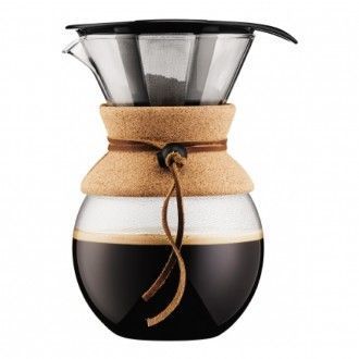 Кофейник кемекс Bodum Pour Over с многоразовым сито-фильтром, 1 л, цвет пробковый