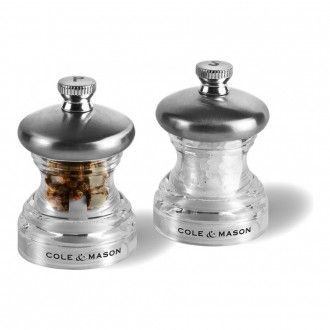 Набор мельниц для соли и перца Cole & Mason Button Mill 2 шт, 65 мм, цвет стальной