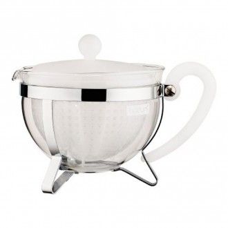 Чайник заварочный с сито-фильтром Bodum Chambord, 1 л, цвет белый полупрозрачный