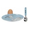 Подарочный набор детской посуды для завтрака Kitchen Craft Bunny 3 предмета: подставка для яица, тарелка, ложка, цвет голубой изображение №1