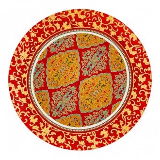 Тарелка круглая Яшма, 25 см, цвет оранжевый
