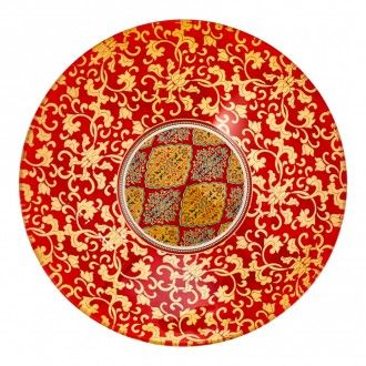Салатник круглый Яшма, 20 см, цвет оранжевый