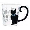 Кружка стеклянная с рисунком Черный кот Walmer Cat, 0.35 л, цвет прозрачный изображение №0