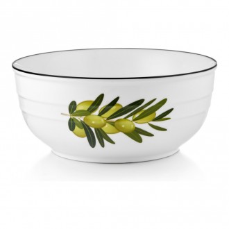 Миска для сервировки (салатник) Walmer Olive, 1.28 л, цвет белый