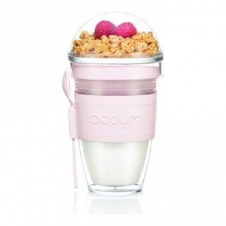 Йогуртница Bodum JoyCup с ложкой, 0.3 л, цвет розовый