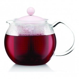 Чайник заварочный с прессом Bodum Assam, 0.5 л, цвет розовый