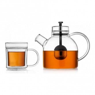 Набор чайный Walmer Future 2 предмета: термокружка 0.35 л. + чайник заварочный с сито-фильтром 0.8 л., цвет прозрачный