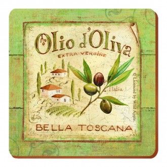 Набор из 6-ти сервировочных салфеток Kitchen Craft Olio d'Oliva, цвет оливковый