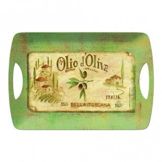Поднос Kitchen Craft Olio d'Oliva 47x33 см, цвет зеленый