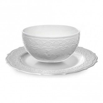 Набор Walmer Emily 2 предмета: тарелка десертная 21 см + миска 0.65 л, цвет белый