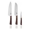 Набор ножей Walmer Wenge 3 предмета: нож шеф 20 см + нож сантоку 18 см + нож для овощей 9 см, цвет коричневый изображение №0