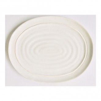 Блюдо сервировочное овальное Ceramiche Noi White Seafoam 36х28 cv, цвет белый
