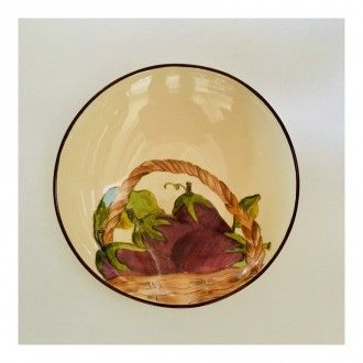 Тарелка глубокая Ceramiche Noi Aubergine, 22 см, цвет белый