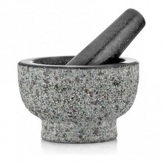 Ступка с пестиком из натурального камня Walmer Granite, 13 см, цвет черный