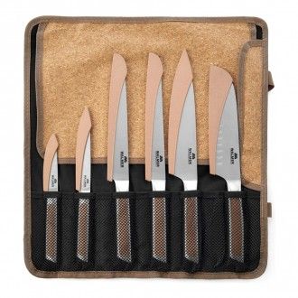 Набор кухонных ножей Walmer Selection с чехлами в подарочной упаковке из натуральной пробки, 7 предметов, цвет стальной