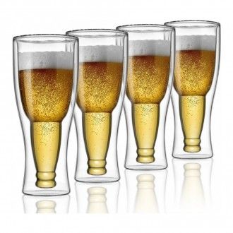 Набор пивных бокалов Walmer Beer с двойными стенками, 4 шт, 0.48 л, цвет прозрачный