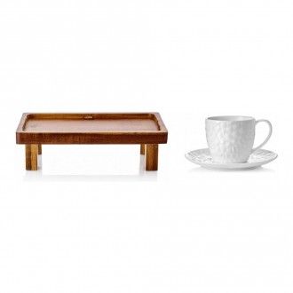 Набор Walmer: столик сервировочный Safari + чайная пара Crystal 0.32 л, цвет коричневый