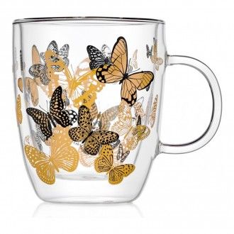 Термокружка Walmer Butterfly с двойными стенками, 0.35 л, цвет прозрачный