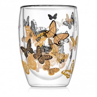 Термобокал Walmer Butterfly с двойными стенками, 0.35 л, цвет прозрачный