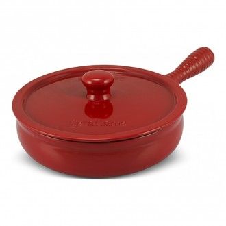 Сковорода глубокая с керамической крышкой Ceraflame Premiere+, 24 см, 2 л, цвет красный