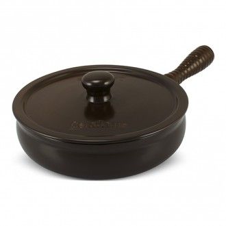 Сковорода глубокая с керамической крышкой Ceraflame Premiere+, 24 см, 2 л, цвет коричневый