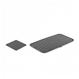 Набор Walmer Handy: сушилки для посуды 13x13 см, 4 шт +  42x25 см (с функцией подставки под горячее), цвет серый