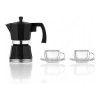 Набор Walmer: гейзерная кофеварка Magnet с индукционным дном + кофейная пара Floral 2 шт. 0.08 л, цвет черный изображение №0