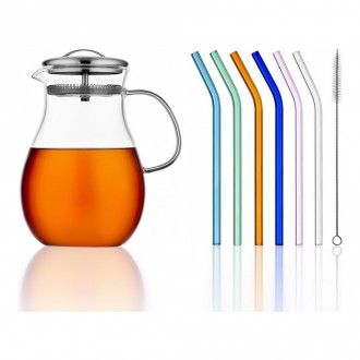 Набор Walmer: термокувшин Cordial 1.2 л + набор из 6-ти трубочек для напитков Cocktail Color, цвет разноцветный
