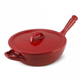 Сковорода керамическая с крышкой Ceraflame Hammered, 2 л, цвет красный