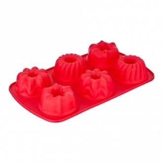 Форма для выпечки на 6 кексов Walmer Muffins (УЦЕНКА), цвет красный