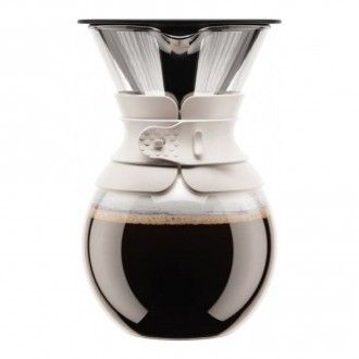 [уценка] Кофейник кемекс Bodum Pour Over с многоразовым сито-фильтром (УЦЕНКА), цвет белый