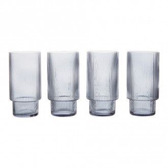 Набор стаканов Premier Housewares Farrow Gray 4 шт, 0.42 л, цвет прозрачный
