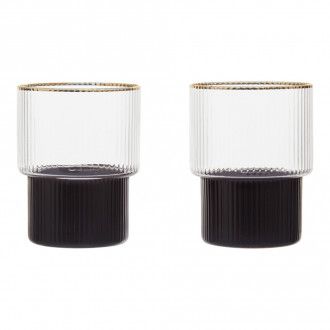 Набор стаканов Premier Housewares Farrow Black/Gold 2 шт, 0.23 л, цвет черный