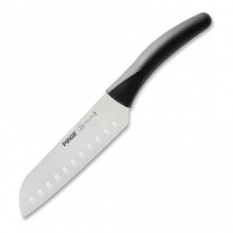 Нож Сантоку с насечками Pirge Deluxe 17 см, цвет черный