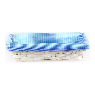 Корзина для хранения плетеная прямоугольная Lacy 24x10x6 см, цвет синий