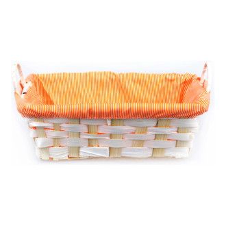 Корзина для хранения плетеная прямоугольная с ручками Lacy 25x15x8 см, цвет оранжевый