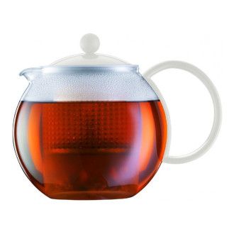 [уценка] Чайник заварочный с прессом Bodum Assam (УЦЕНКА), 1 л, цвет белый