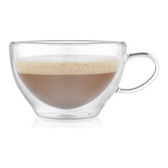 Кружка стеклянная для кофе и латте с двойными стенками Latte, 0.37 л, цвет прозрачный