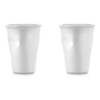 Набор мятых керамических стаканчиков Ceraflame Mondo Ceram 2 шт, 0.24 л, цвет белый